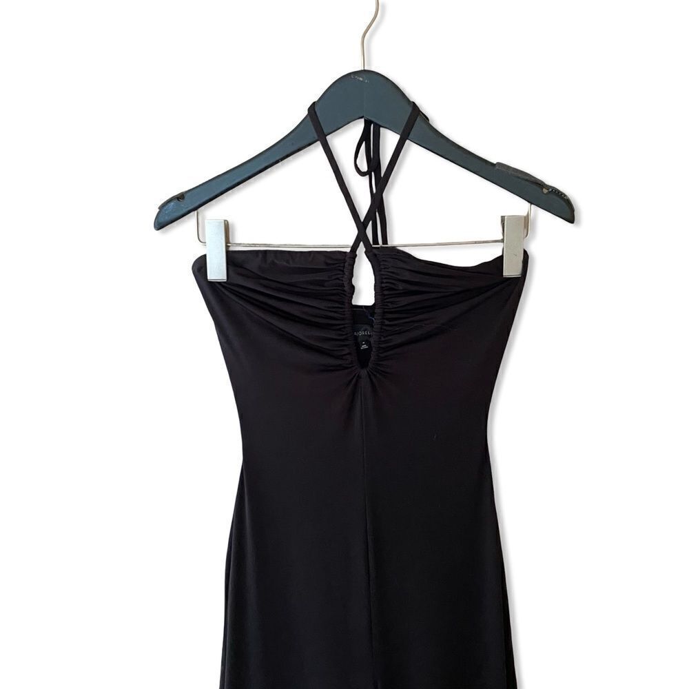 NWT Majorelle Mika Jumpsuit Black jersey wide leg halter tie Revolve XS - Picture 6 of 14